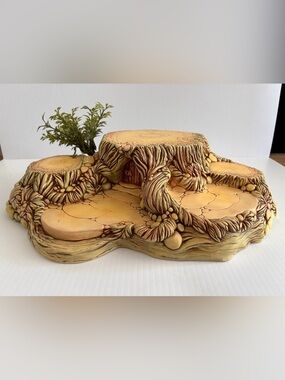 Vintage PENDELFIN Outdoor Woodland Stump Hand Paint Made in England Collectible